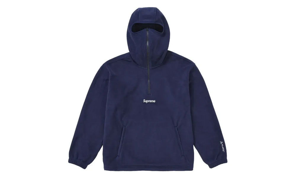 Supreme Polartec Face Mask Half Zip Hooded Sweatshirt Navy