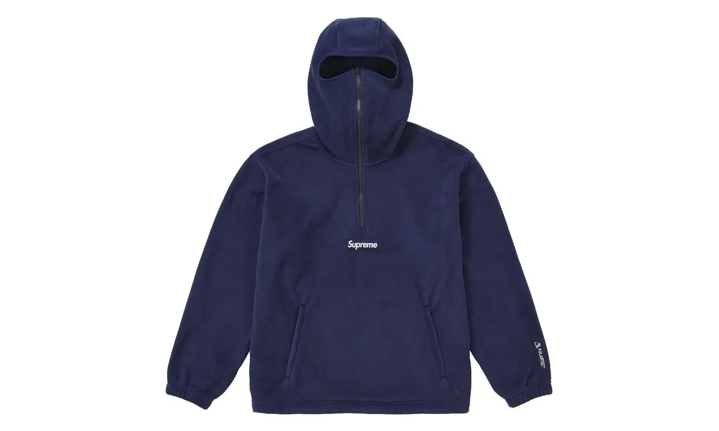 Supreme Polartec Face Mask Half Zip Hooded Sweatshirt Navy