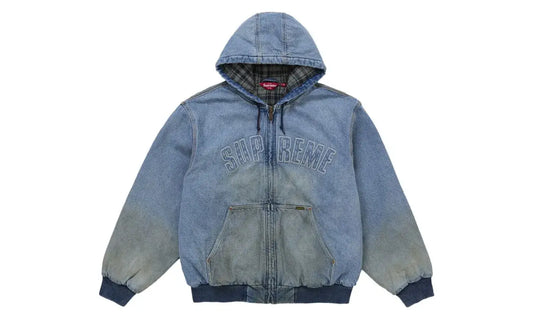 Supreme Reflective Arc Hooded Work Jacket Denim
