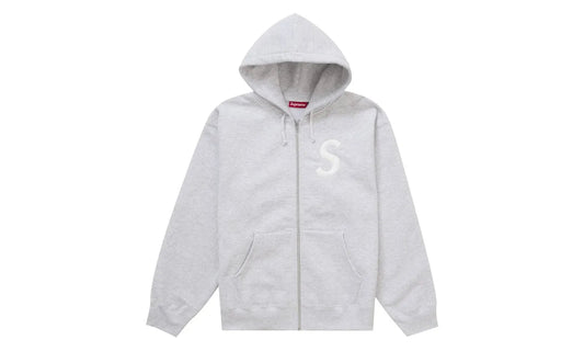 Supreme S Logo Zip Up Hooded Sweatshirt (FW25) Ash Grey - SUPR-SSLZUH-ASHGREY