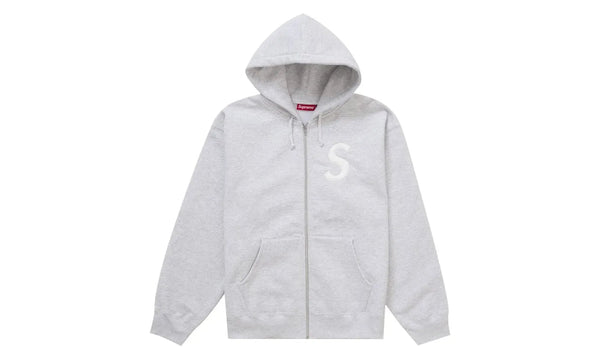 Supreme S Logo Zip Up Hooded Sweatshirt (FW25) Ash Grey - SUPR-SSLZUH-ASHGREY