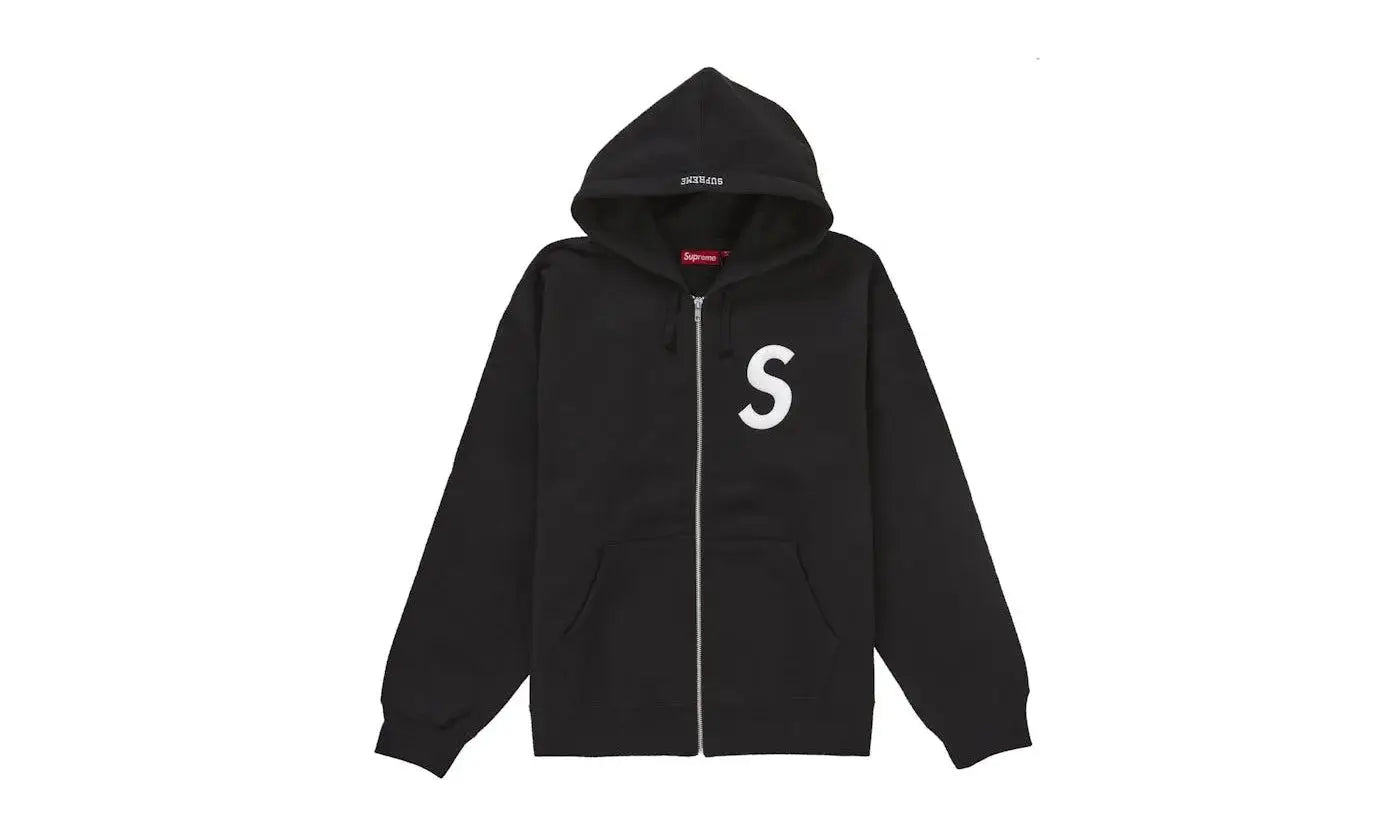 Supreme S Logo Zip Up Hooded Sweatshirt (FW25) Black