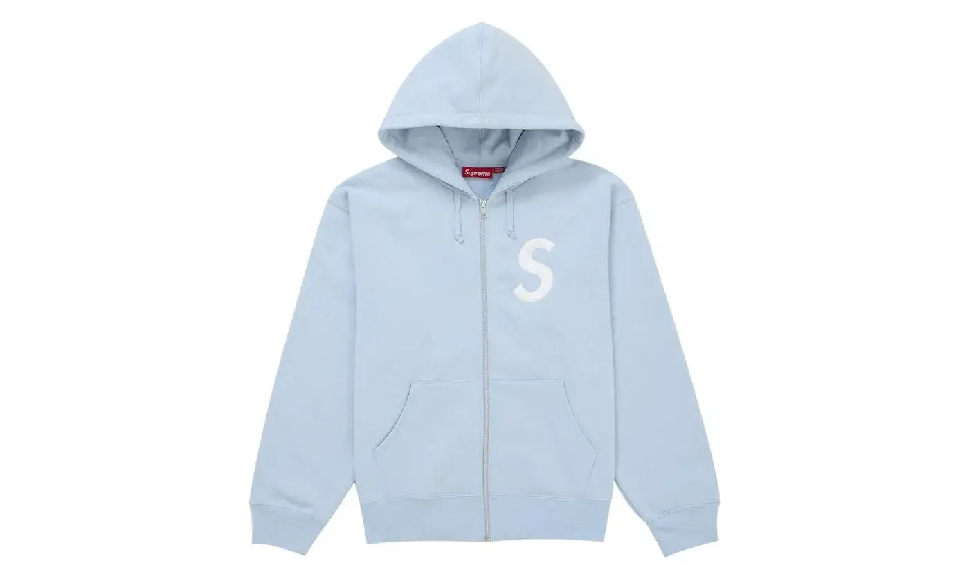 Supreme S Logo Zip Up Hooded Sweatshirt (FW25) Light Blue