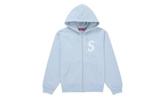 Supreme S Logo Zip Up Hooded Sweatshirt (FW25) Light Blue