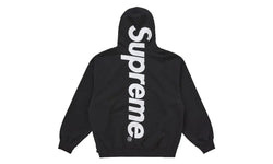 Supreme Satin Appliqué Hooded Sweatshirt (FW25) Black