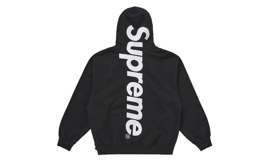 Supreme Satin Appliqué Hooded Sweatshirt (FW25) Black