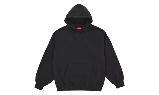 Supreme Satin Appliqué Hooded Sweatshirt (FW25) Black