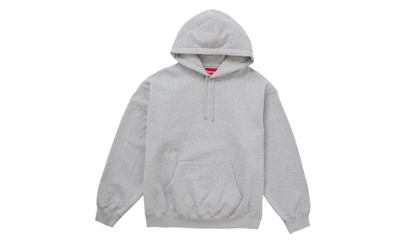 Supreme Satin Applique Hooded Sweatshirt FW24 Heather Grey - SUPR-SSAHSF-HEATHERGREY