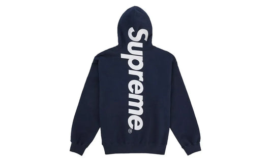 Supreme Satin Applique Hooded Sweatshirt (SS26) Washed Navy