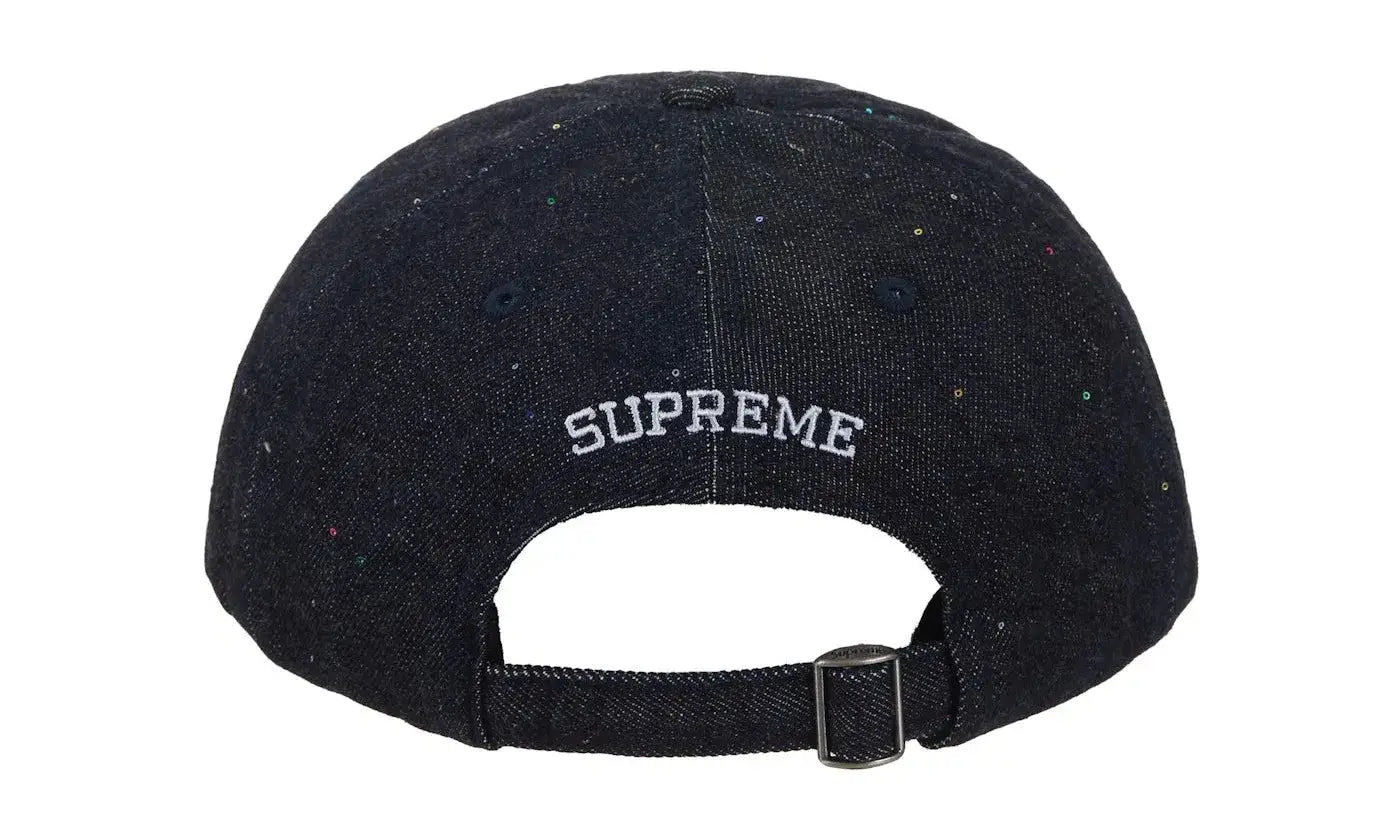 Supreme Sequin Denim Classic Logo 6-Panel Black