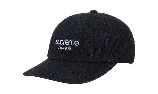 Supreme Sequin Denim Classic Logo 6-Panel Black