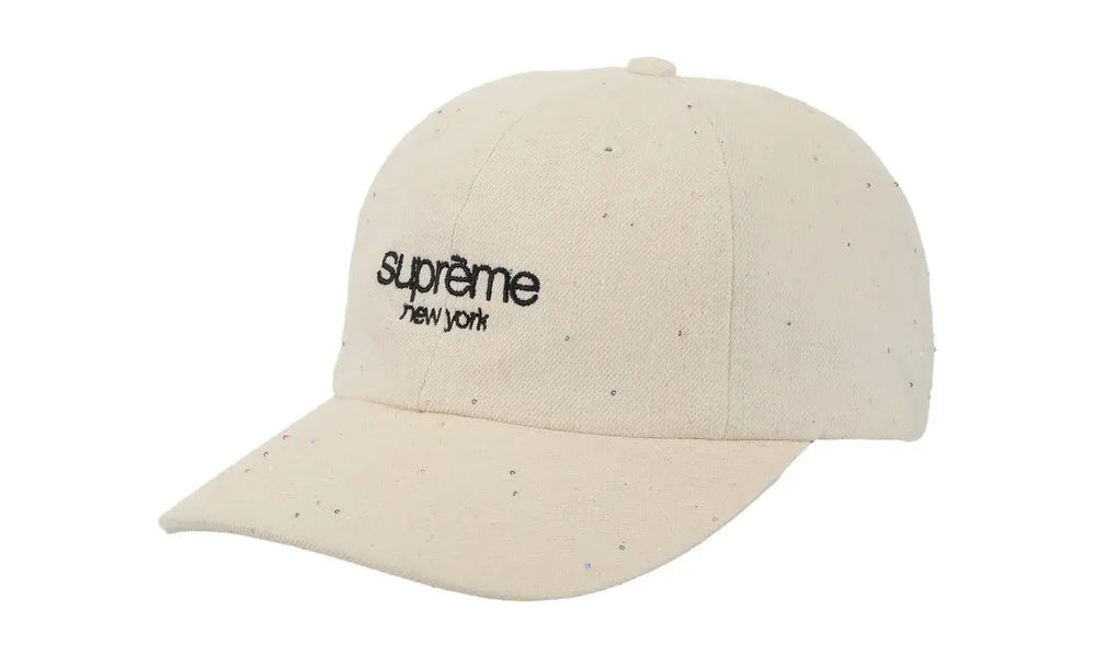 Supreme Sequin Denim Classic Logo 6-Panel Natural
