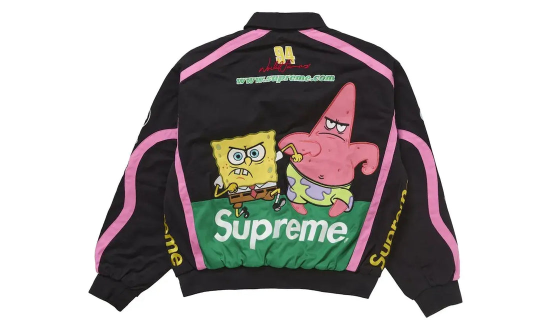SpongeBob SquarePants x Supreme Jeff Hamilton Racing Jacket Black SpongeBob SquarePants x Supreme Jeff Hamilton Racing Jacket Black