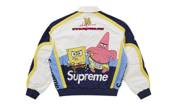 Supreme SpongeBob SquarePants Jeff Hamilton Racing Jacket White