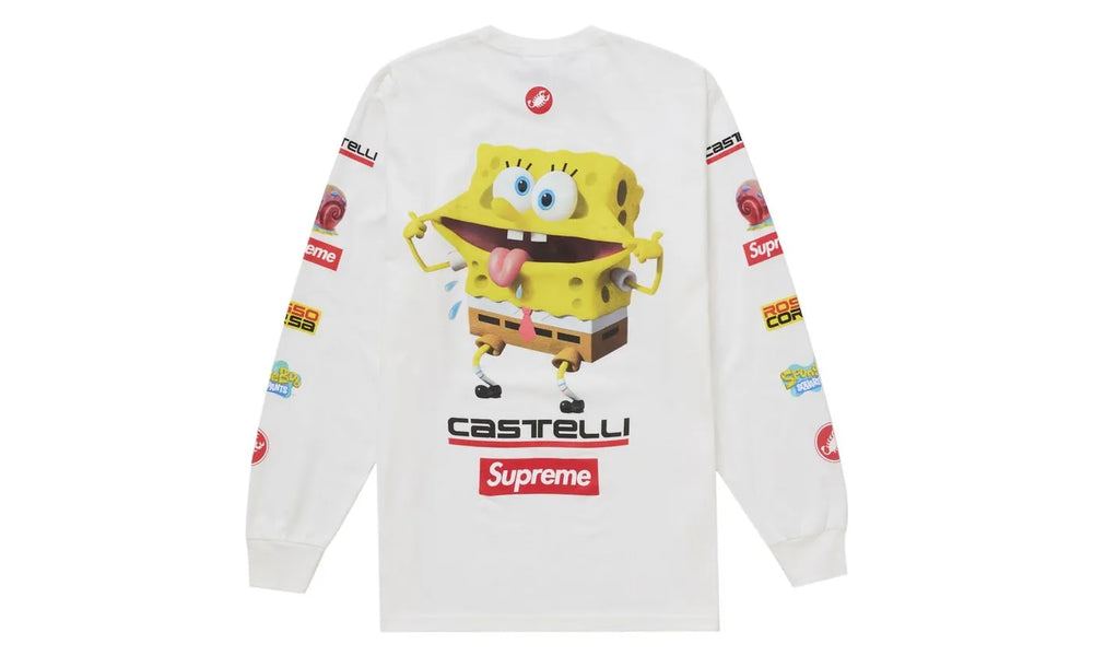 Supreme SpongeBob/Castelli Racing L/S Tee White - SUPR-SSRLTW-WHITE