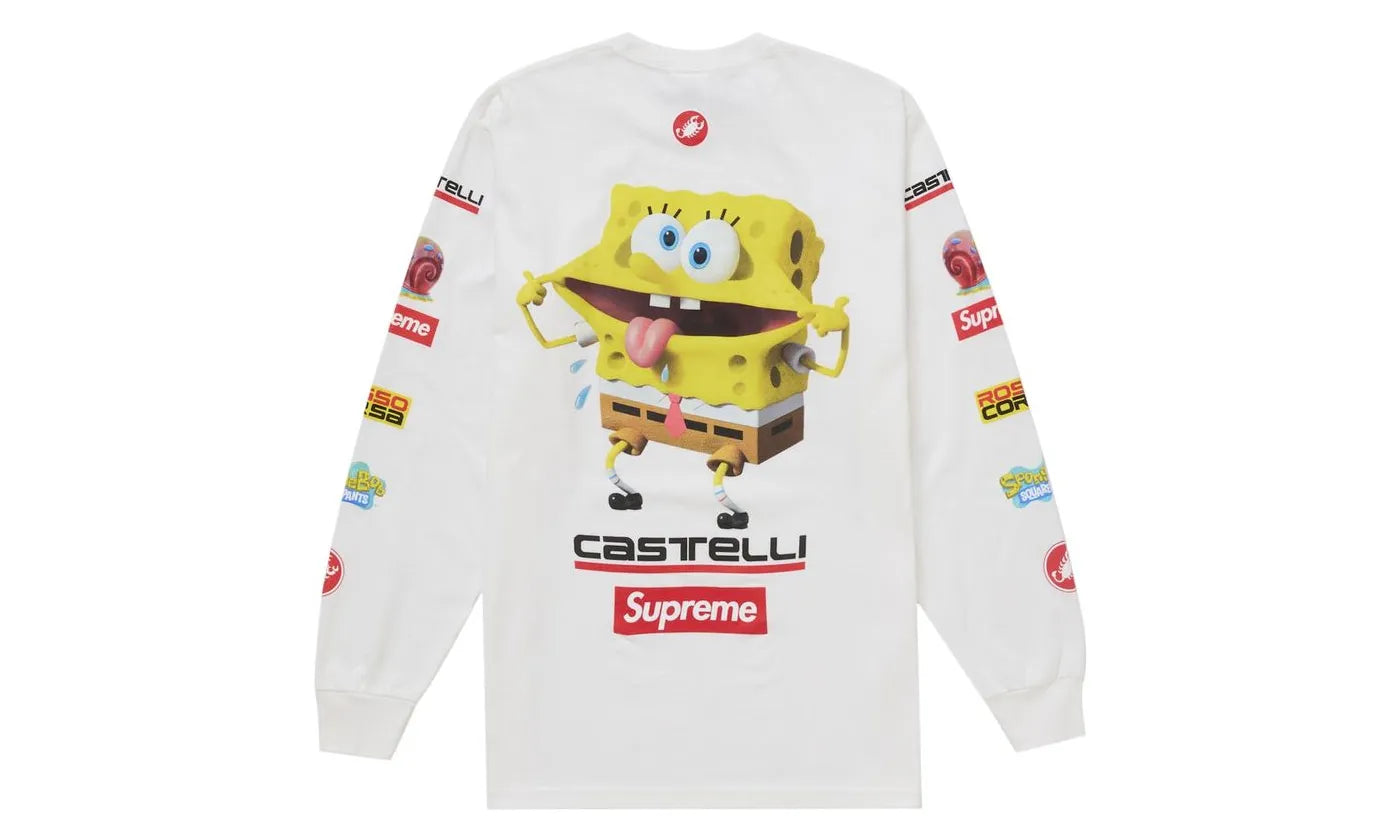 Supreme SpongeBob/Castelli Racing L/S Tee White - SUPR-SSRLTW-WHITE