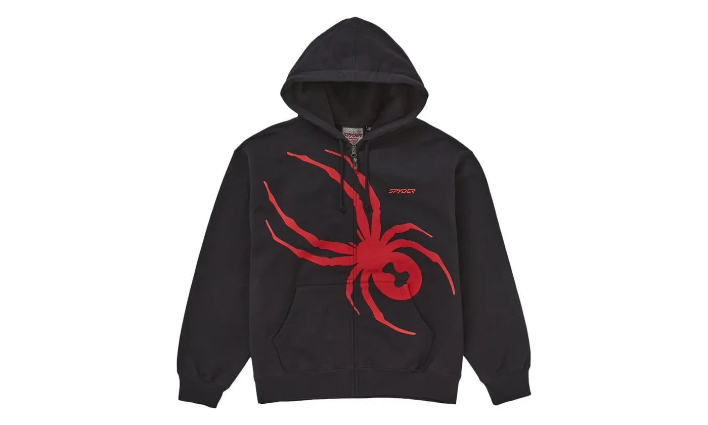 Supreme Spyder Zip Up Hooded Sweatshirt Black - SUPR-SSZUHS-BLACK