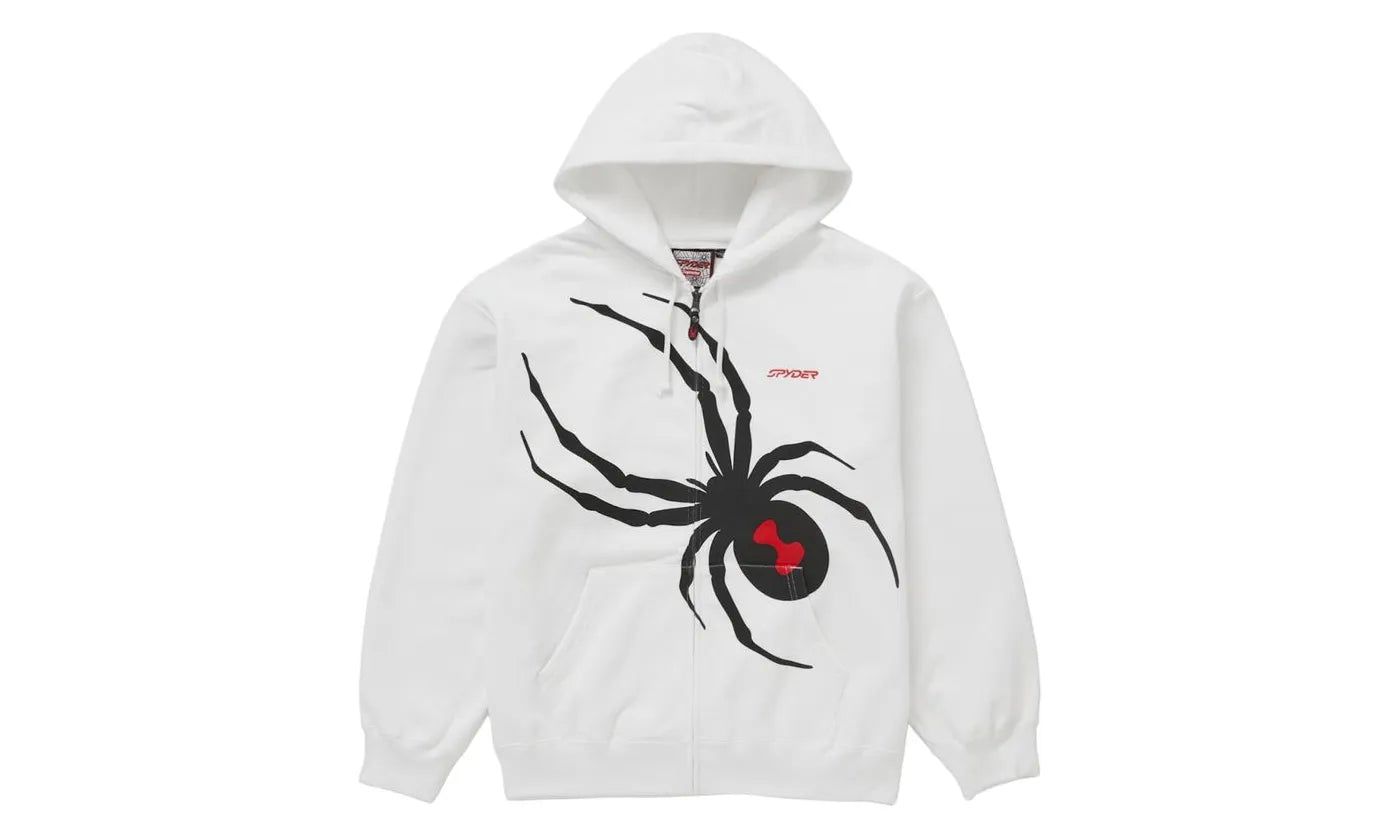 Supreme Spyder Zip Up Hooded Sweatshirt White - SUPR-SSZUHS-WHITE