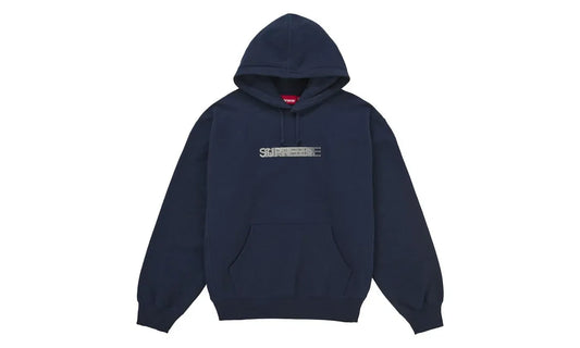Supreme Swarovski Motion Logo Hooded Sweatshirt Navy