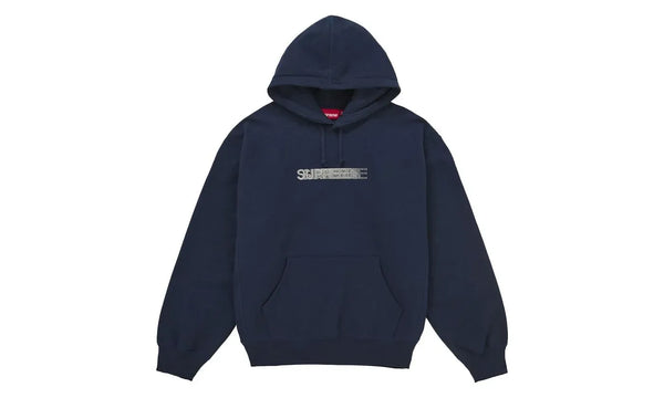 Supreme Swarovski Motion Logo Hooded Sweatshirt Navy