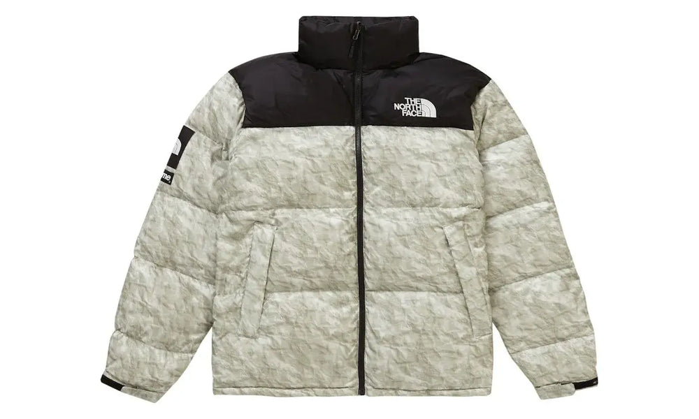 Supreme The North Face Paper Print Nuptse Jacket Paper Print