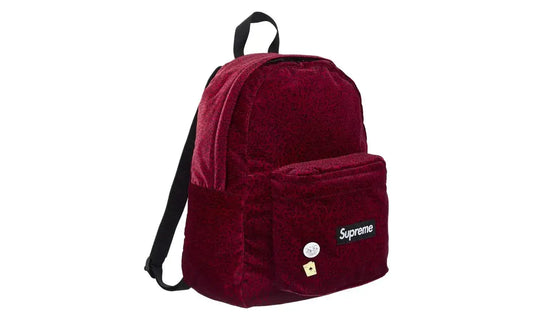 Supreme Velvet Backpack Red Leopard
