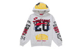 Supreme Warriors Applique Zip Up Hooded Sweatshirt Ash Grey