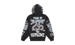 Supreme Warriors Applique Zip Up Hooded Sweatshirt Black
