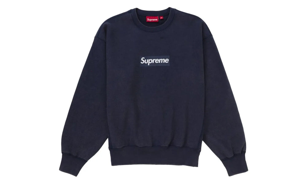 Supreme Washed Box Logo Crewneck Navy - SUPR-SWBLCN-NAVY