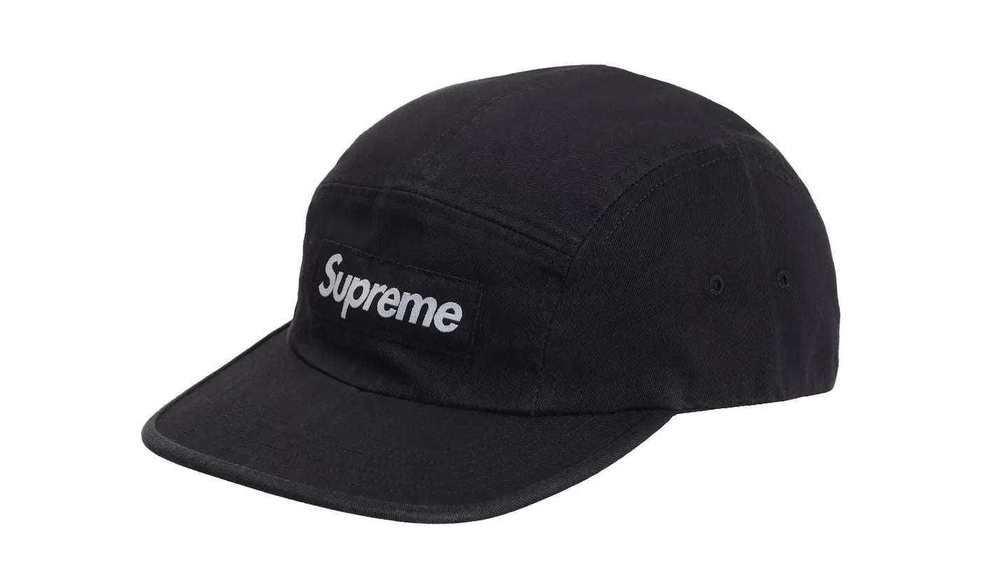 Supreme Washed Chino Twill Camp Cap (FW24) Black - SUPR-SWCTCC-BLACK