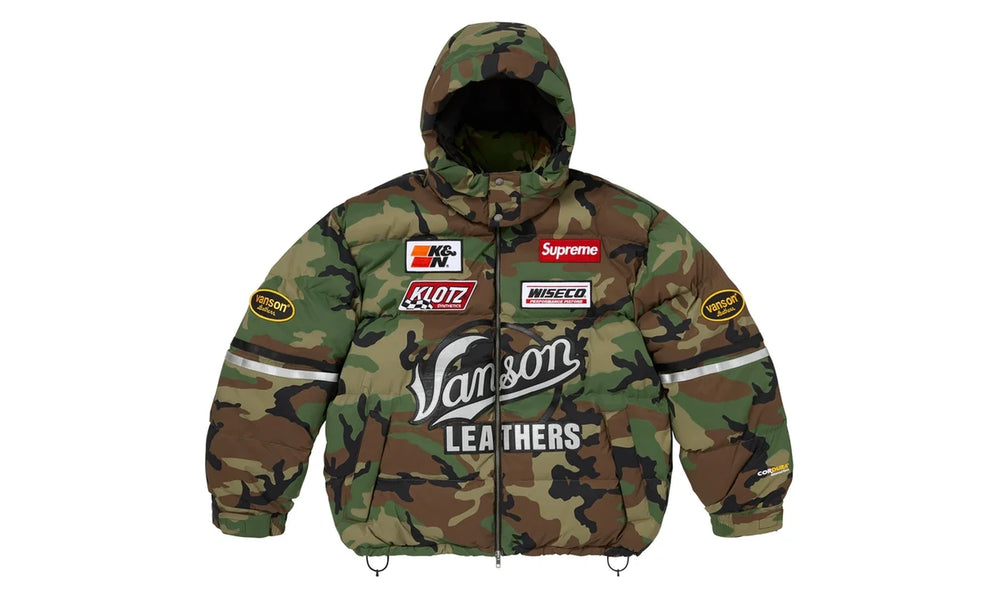 Supreme Supreme Vanson Leathers Cordura Down Jacket Woodland Camo