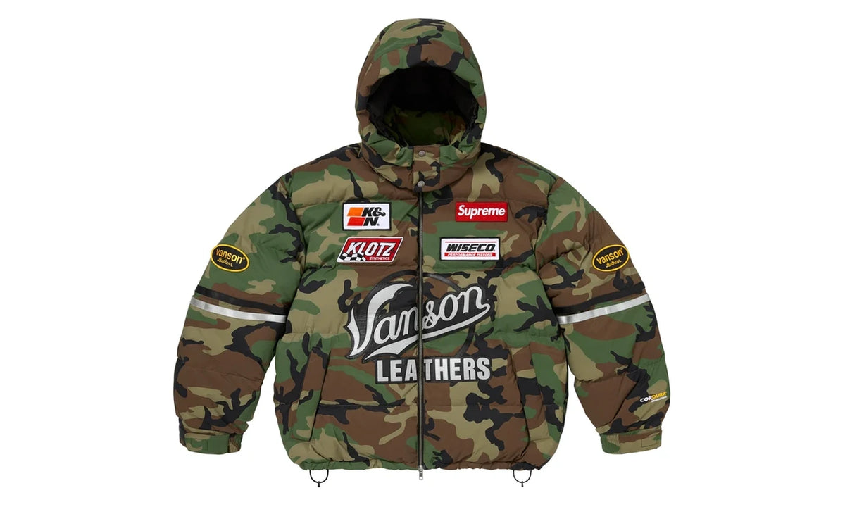 Supreme Supreme Vanson Leathers Cordura Down Jacket Woodland Camo