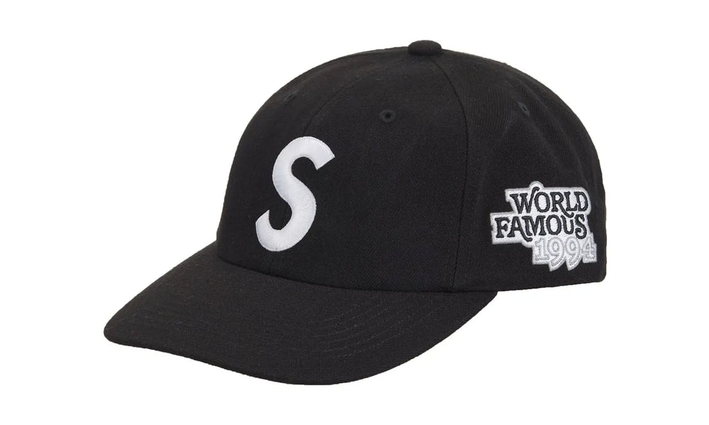 Supreme World Famous S Logo 6-Panel Black
