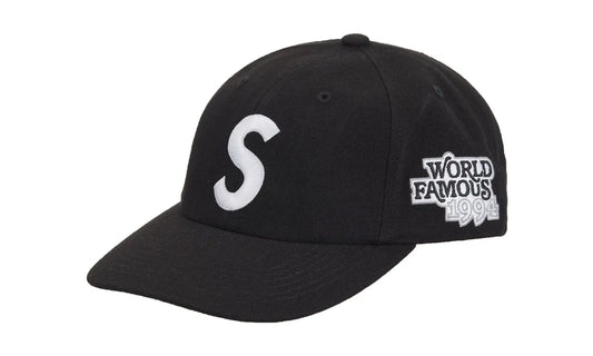 Supreme World Famous S Logo 6-Panel Black