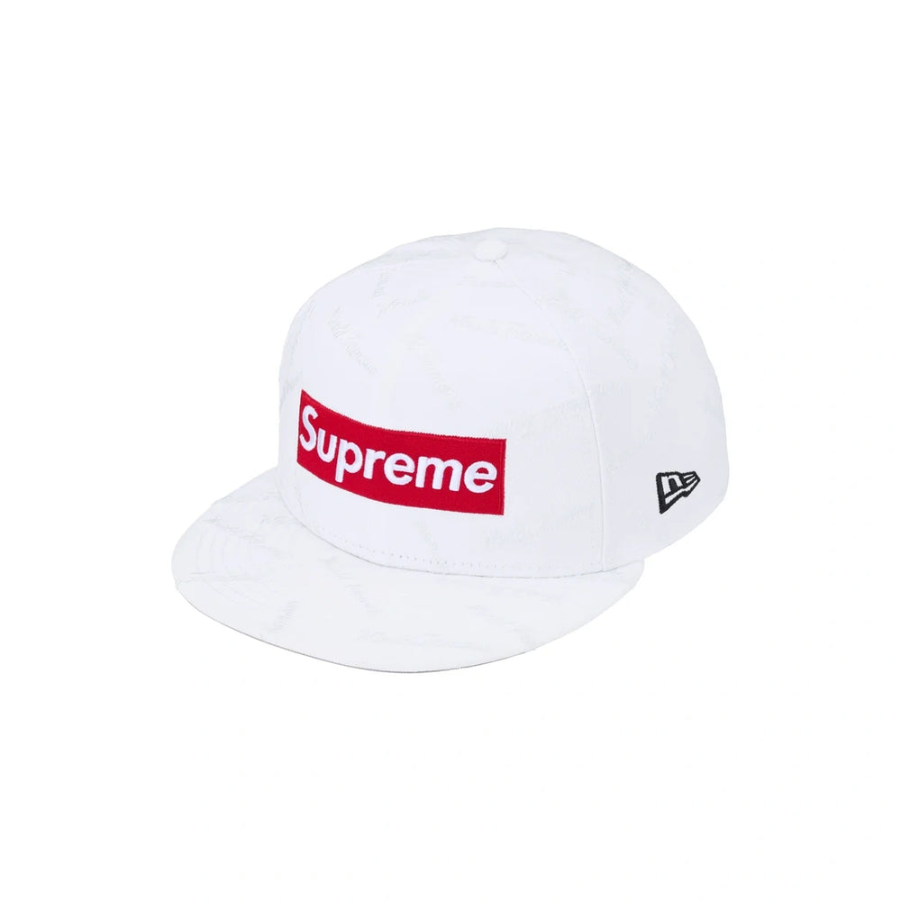 Supreme World Famous Box Logo New Era 59Fifty Fitted Hat White
