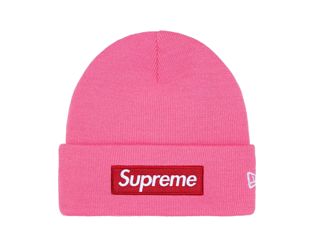 New Era x Supreme Box Logo Beanie Magenta (FW25) - Aplug – APLUG PL