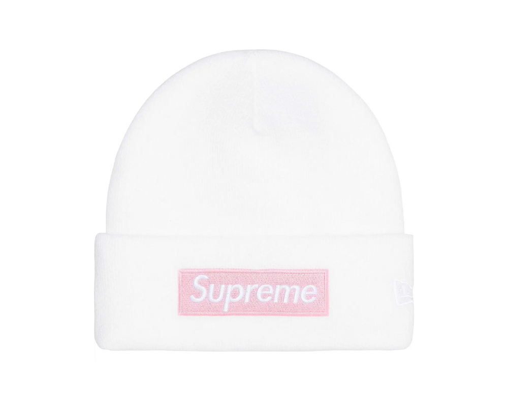 Supreme New Era Box Logo Beanie White (FW25)