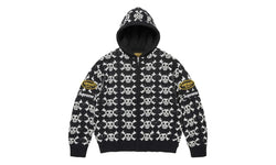 Supreme Supreme Vanson Leathers Skull Zip Up Hooded Sweater Brown Black