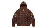 Supreme Supreme Vanson Leathers Skull Zip Up Hooded Sweater Brown