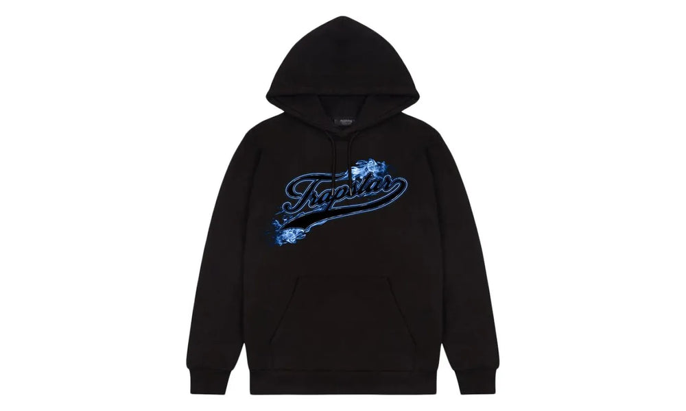 Trapstar Hot Rod Strikeout Hoodie Black/Blue - TRAP-THRSHB-BBLUE