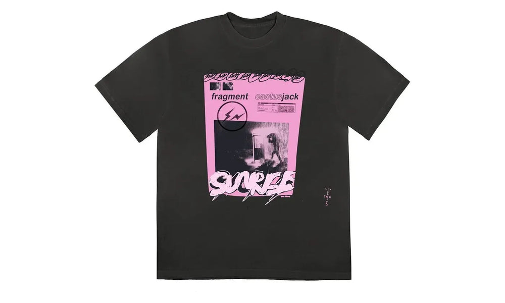 Travis Scott Cactus Jack For Fragment Pink Sunrise T-shirt Washed Black