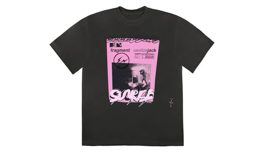 Travis Scott Cactus Jack For Fragment Pink Sunrise T-shirt Washed Black
