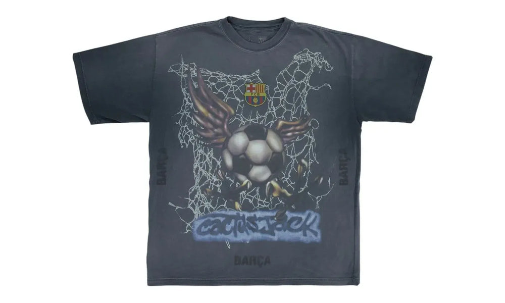Travis Scott x FC Barcelona Washed Spray Logo Tee Black