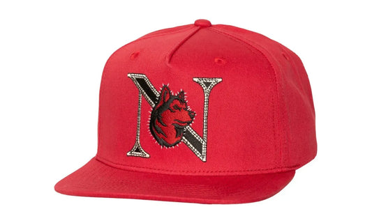 Travis Scott x Mitchell & Ness Northeastern Huskies Snapback Hat Red