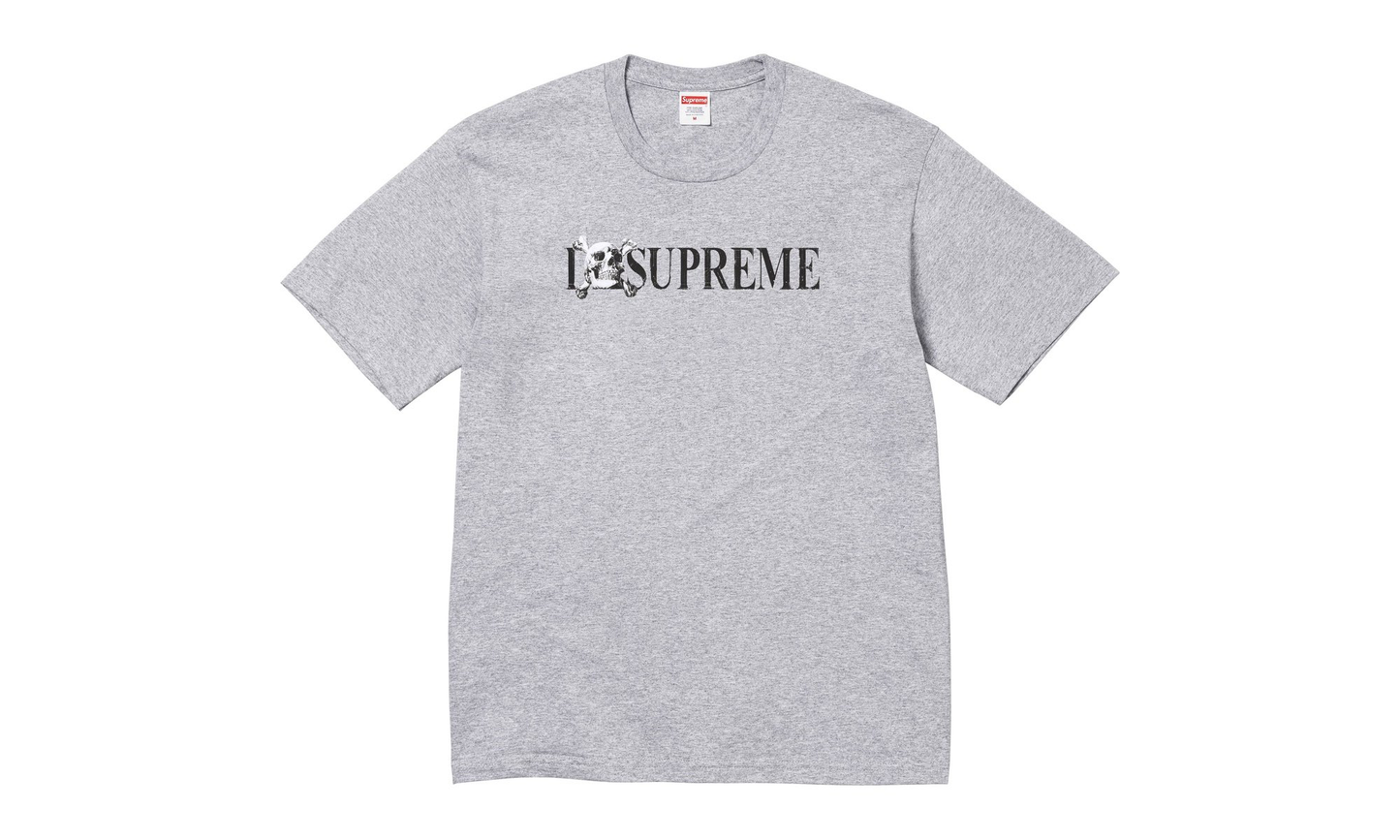 Supreme Skull Tee Heather Grey