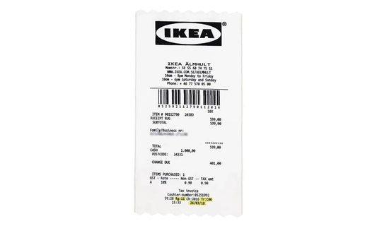 Virgil Abloh x IKEA MARKERAD RECEIPT Rug White/Black