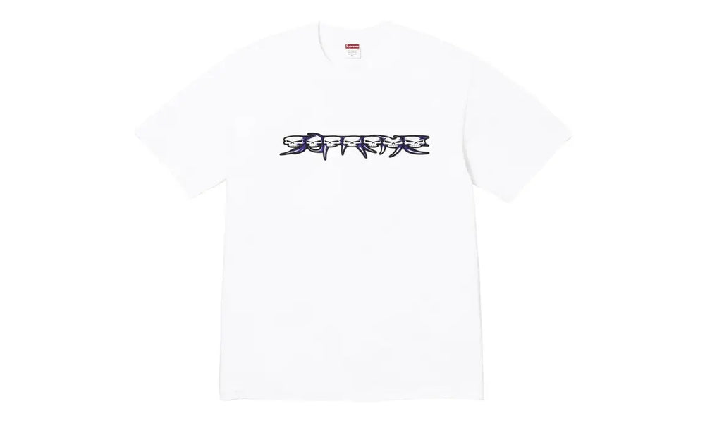Supreme Supreme Skulls Spellout Tee White