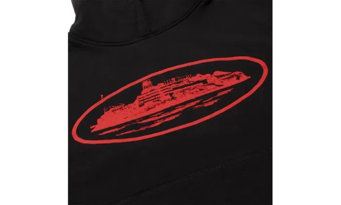 Corteiz Corteiz Alcatraz V2 Hoodie Black Red - CRTZ-ALV2HR-BLACK