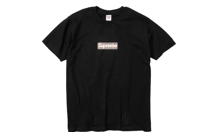 Supreme Supreme Burberry Box Logo Tee Black - SBBLTB