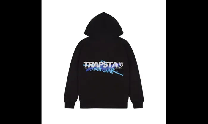 Trapstar Trapstar Trespass Hoodie Black Blue - TRAP-TRESH-BLUE